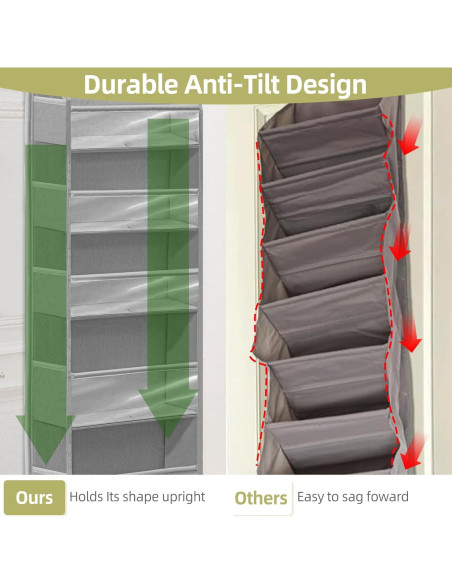 Organizador de Puerta STORAGEIDEAS 6 Bolsillos Gris 161 cm