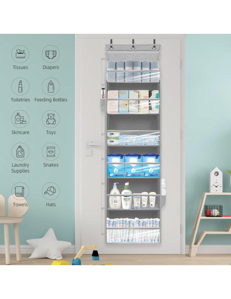 Organizador de Puerta STORAGEIDEAS 6 Bolsillos Gris 161 cm