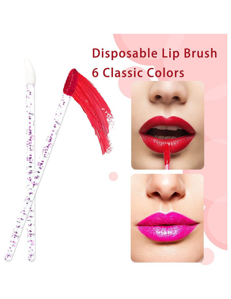 300 Pinceles de Labios Desechables Mooerca - 6 Colores