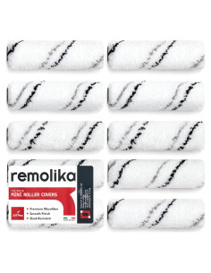 Paquete de 10 cubiertas de rodillo Remolika 10 cm microfibra