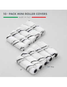 Paquete de 10 cubiertas de rodillo Remolika 10 cm microfibra 2