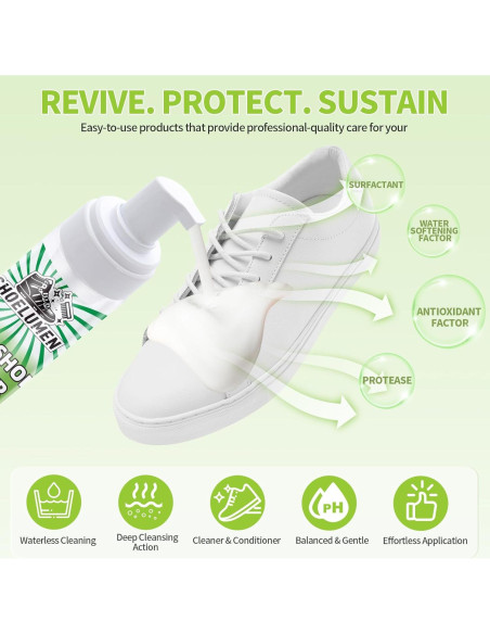 Kit Limpiador de Zapatos Blancos Shoelumen con 2 Cepillos
