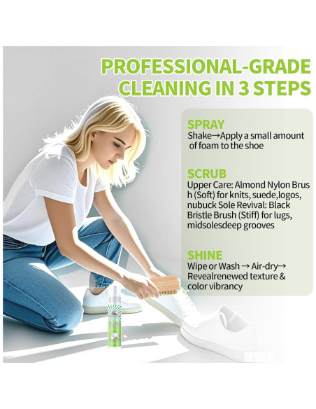 Kit Limpiador de Zapatos Blancos Shoelumen con 2 Cepillos