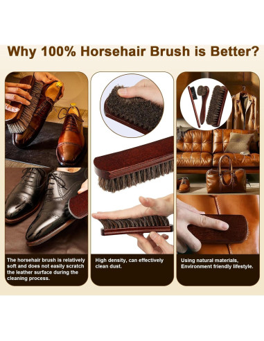 Kit de Cepillos para Zapatos de Cuero Lyssra 4 Piezas Premium