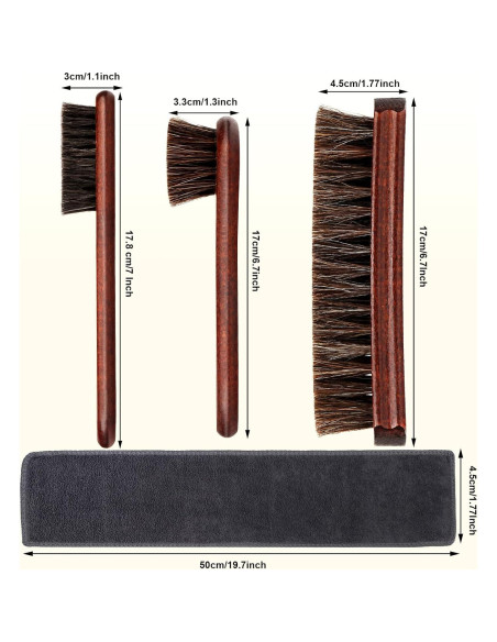 Kit de Cepillos para Zapatos de Cuero Lyssra 4 Piezas Premium