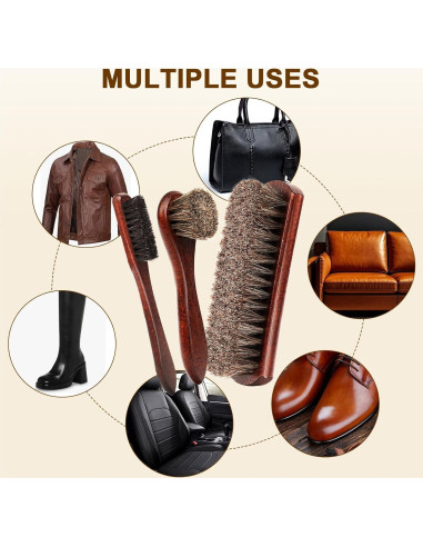 Kit de Cepillos para Zapatos de Cuero Lyssra 4 Piezas Premium