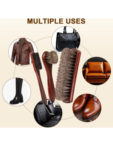 Kit de Cepillos para Zapatos de Cuero Lyssra 4 Piezas Premium