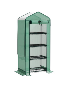 Invernadero Mini Outsunny 4 Niveles Verde 70x50x158 cm