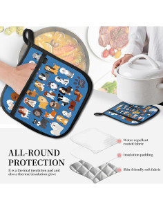 Agarraderas de Cocina JYCardPKT 20.5x20.5cm 2 Paquetes Cachorros 2