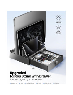 Soporte Vertical para Laptop Vaydeer con Cajón Ajustable 43.9 cm 2