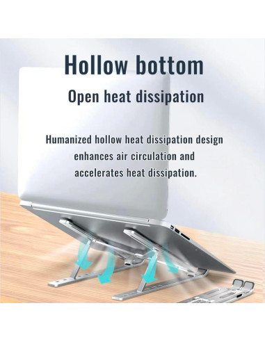 Soporte Plegable para Laptop Qziano - Aluminio 7 Niveles Ajustables
