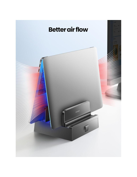 Soporte Vertical para Laptop Vaydeer con Cajón Ajustable 43.9 cm