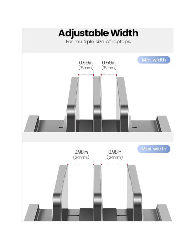 Soporte Vertical para Laptop Vaydeer con Cajón Ajustable 43.9 cm