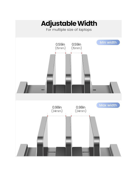Soporte Vertical para Laptop Vaydeer con Cajón Ajustable 43.9 cm