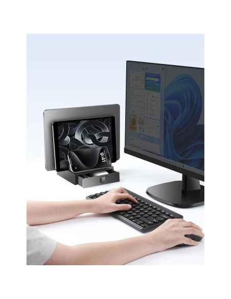 Soporte Vertical para Laptop Vaydeer con Cajón Ajustable 43.9 cm