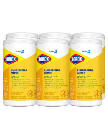 Toallitas Desinfectantes CloroxPro Limón 75 Unidades Paquete 6