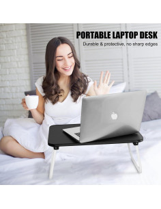 Bandeja Plegable para Computadora Portátil Ybj-ake Negra 43x31cm 2
