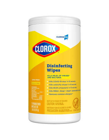 Toallitas Desinfectantes CloroxPro Limón 75 Unidades Paquete 6