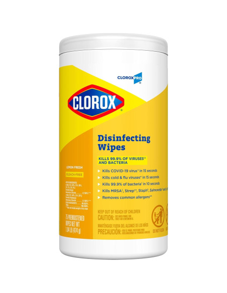 Toallitas Desinfectantes CloroxPro Limón 75 Unidades Paquete 6
