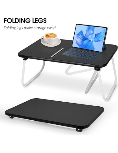 Bandeja Plegable para Computadora Portátil Ybj-ake Negra 43x31cm