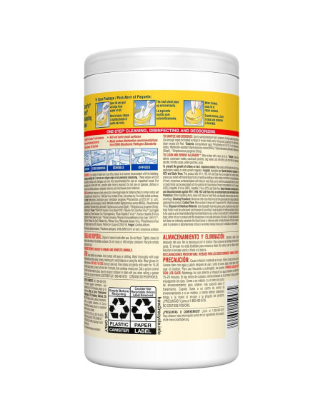 Toallitas Desinfectantes CloroxPro Limón 75 Unidades Paquete 6