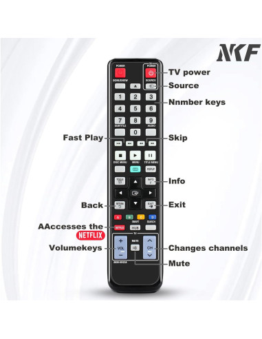 Control Remoto AK59-00123A para Reproductor Blu-Ray Samsung
