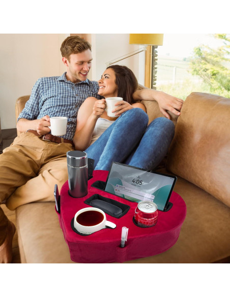 Soporte Organizador de Sofá CozyGrip Corazón Rojo 8 en 1