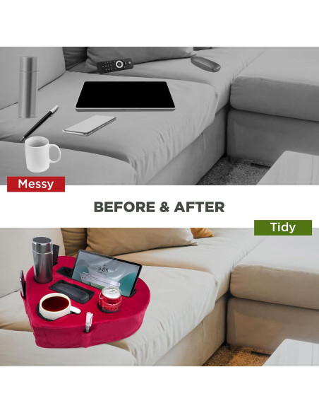 Soporte Organizador de Sofá CozyGrip Corazón Rojo 8 en 1