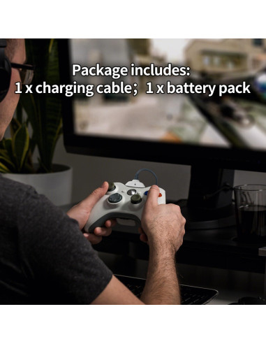 Cable de Carga USB + Batería Recargable OSTENT para Xbox 360