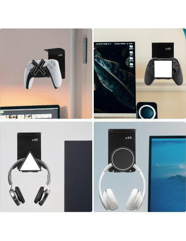 Soporte para Auriculares VKheroKV HC128 Universal con Tiras Adhesivas