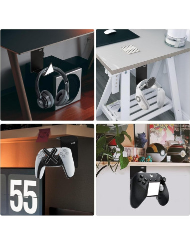 Soporte para Auriculares VKheroKV HC128 Universal con Tiras Adhesivas