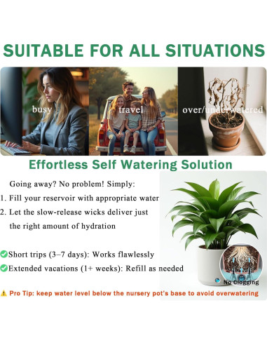 Picos de Autorriego GreenShip - 4 Unidades para Macetas 12-30 cm