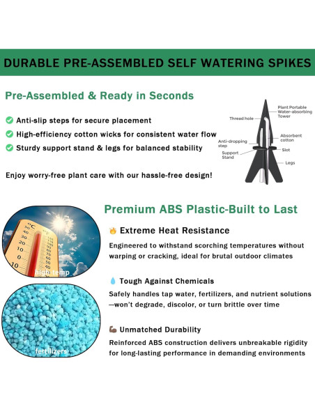 Picos de Autorriego GreenShip - 4 Unidades para Macetas 12-30 cm