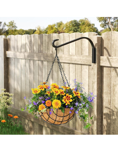 Soportes para Plantas Colgantes Saffruff 30 cm 2 Pack Metal Negro