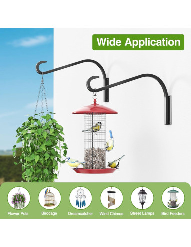 Soportes para Plantas Colgantes Saffruff 30 cm 2 Pack Metal Negro