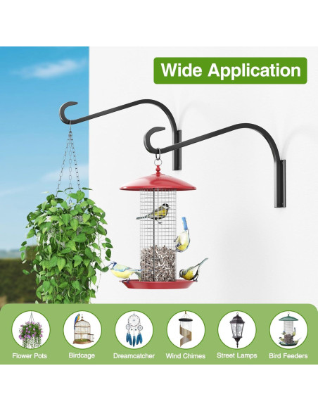Soportes para Plantas Colgantes Saffruff 30 cm 2 Pack Metal Negro