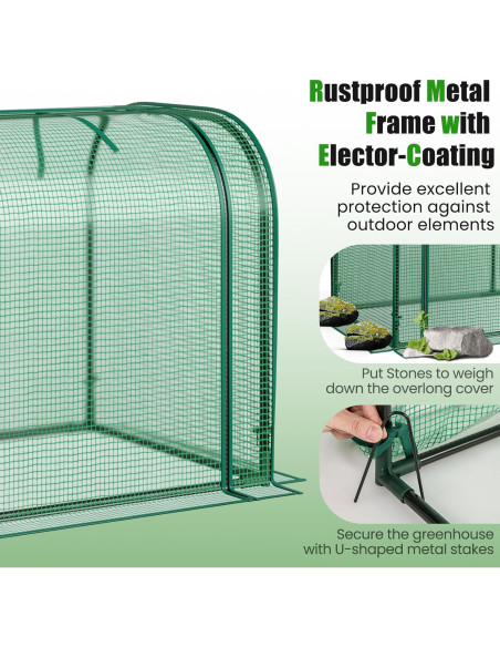 Invernadero Portátil Giantex 119.4x55.9x61 cm Verde PE