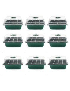 Bandeja para Semillas VANLAN 12 Celdas Verde con Tapa