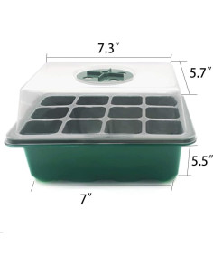 Bandeja para Semillas VANLAN 12 Celdas Verde con Tapa 2