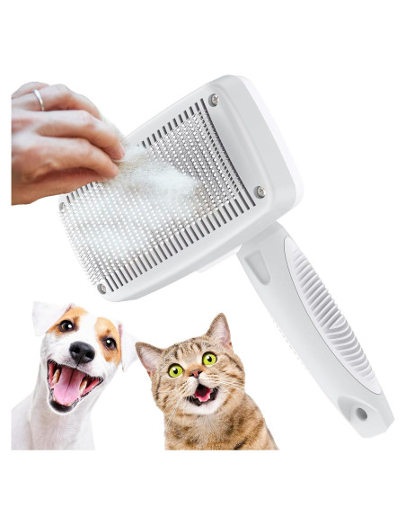 Cepillo Autolimpiante Crala para Perros y Gatos - Elimina Pelo Suelto