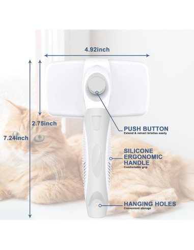 Cepillo Autolimpiante Crala para Perros y Gatos - Elimina Pelo Suelto