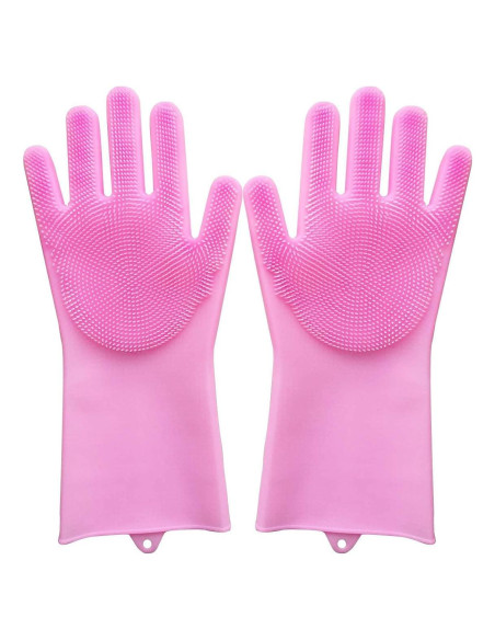 Guantes de Aseo para Mascotas Sene - Silicona Rosa 31.85x15.7cm