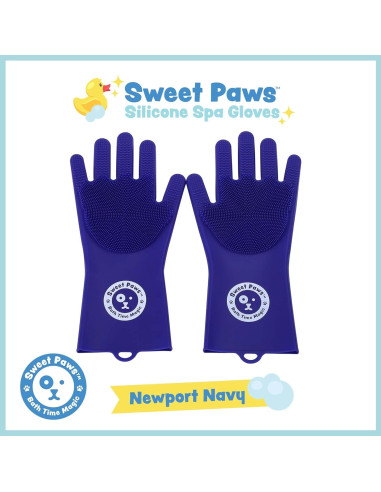 Guantes de Acicalamiento Sweet Paws para Perros y Gatos - Newport Navy