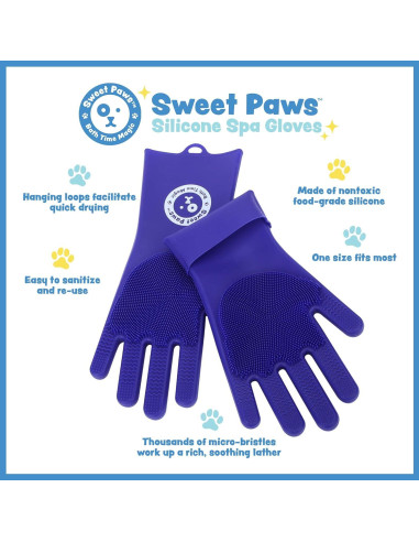 Guantes de Acicalamiento Sweet Paws para Perros y Gatos - Newport Navy