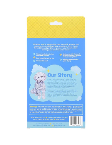 Guantes de Acicalamiento Sweet Paws para Perros y Gatos - Newport Navy