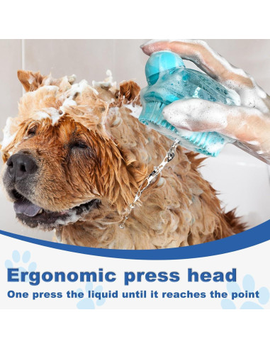 Set de Baño para Mascotas IDQQUQQ: Guantes y Cepillo Azul