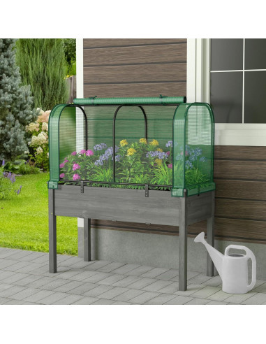 Cama de Jardín Elevada Giantex con Cubierta Invernadero PE