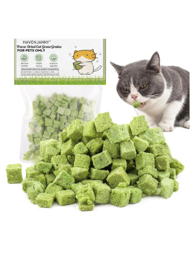 Golosinas de Hierba para Gatos HavenJanny 60g - Salud Oral y Control de Bolas de Pelo