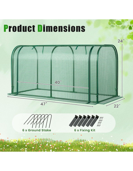 Cama de Jardín Elevada Giantex con Cubierta Invernadero PE