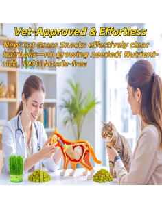 Galletas de Hierba para Gatos GREMBEB 60g - Snack Dental 2 en 1 2